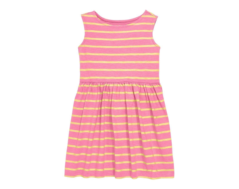 Primary Recess Dress - Taffy / Daffodil Stripe. Available at www.tenlittle.com