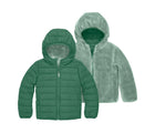 Primary - Reversible Fleece Puffer Jacket - Chive/Cactus - Available at www.tenlittle.com