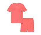 Front view of Primary Short Sleeve PJ Set - Strawberry. Available at www.tenlittle.com