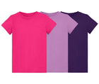 Primary Short Sleeve Slim Tee - 3 Pack - Fuchsia Mix. Available at www.tenlittle.com
