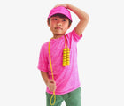Child wearing Primary StayCool Classic Tee - Dragonfruit. Available at www.tenlittle.com