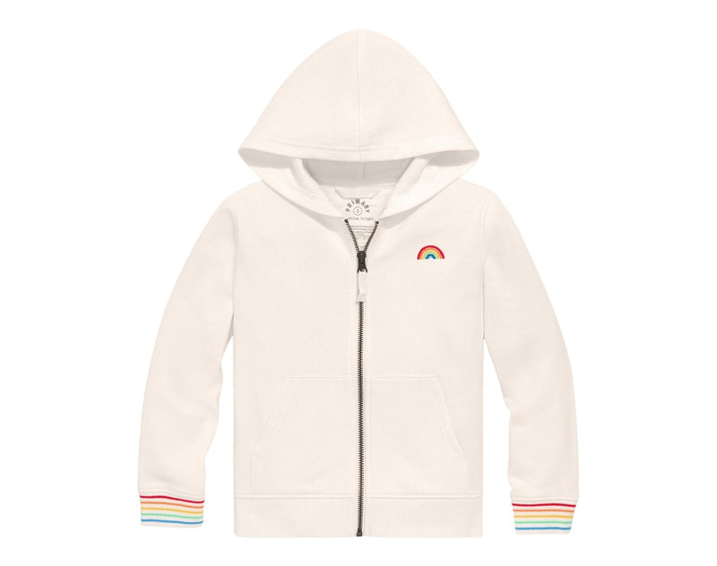 Primary - Striped Zip Hoodie - Oat - Available at www.tenlittle.com