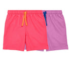 Primary Swim Trunks - 2 Pack - Bright Azalea / Lilac. Available at www.tenlittle.com