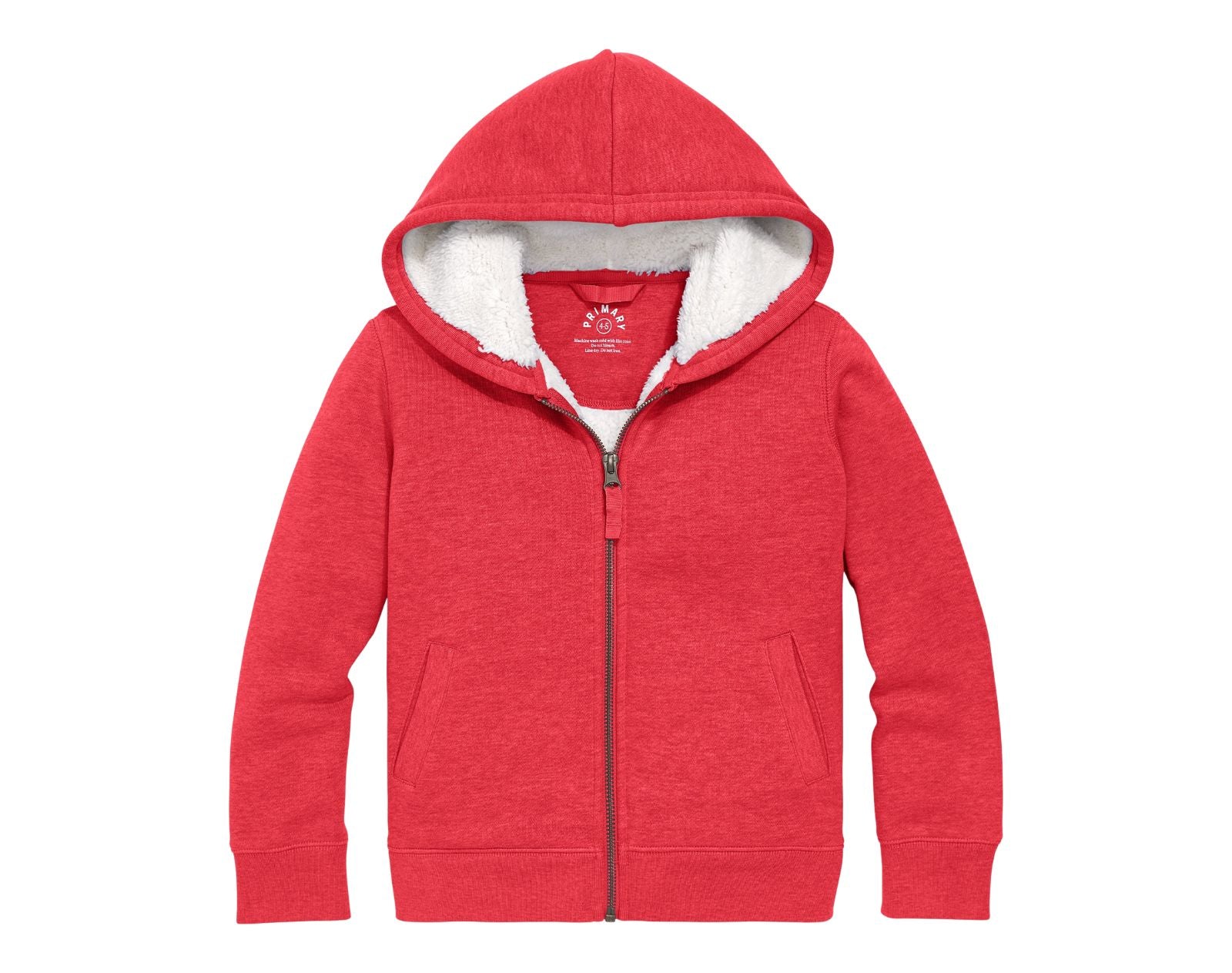 Primary - Teddy Fleece-Lined Zip Hoodie - Heather Cherry - Available at www.tenlittle.com