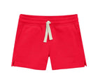 Front view of Primary Track Shorts - Strawberry. Available at www.tenlittle.com