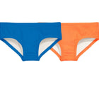 Primary Bikini Bottoms - 2 Pack in Blueberry and Cantaloupe. Available from www.tenlittle.com