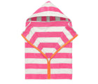 Primary Hooded Towel in Bubblegum Stripe. Available from www.tenlittle.com