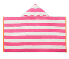 Primary Hooded Towel in Bubblegum Stripe. Available from www.tenlittle.com