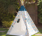 Bigjigs Teepee in the backyard. Available from www.tenlittle.com.