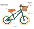 Banwood Balance Bike in Green with features. Available at www.tenlittle.com