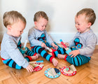Kids playing with Bigjigs Dinner Set 20 Pieces. Available from www.tenlittle.com.