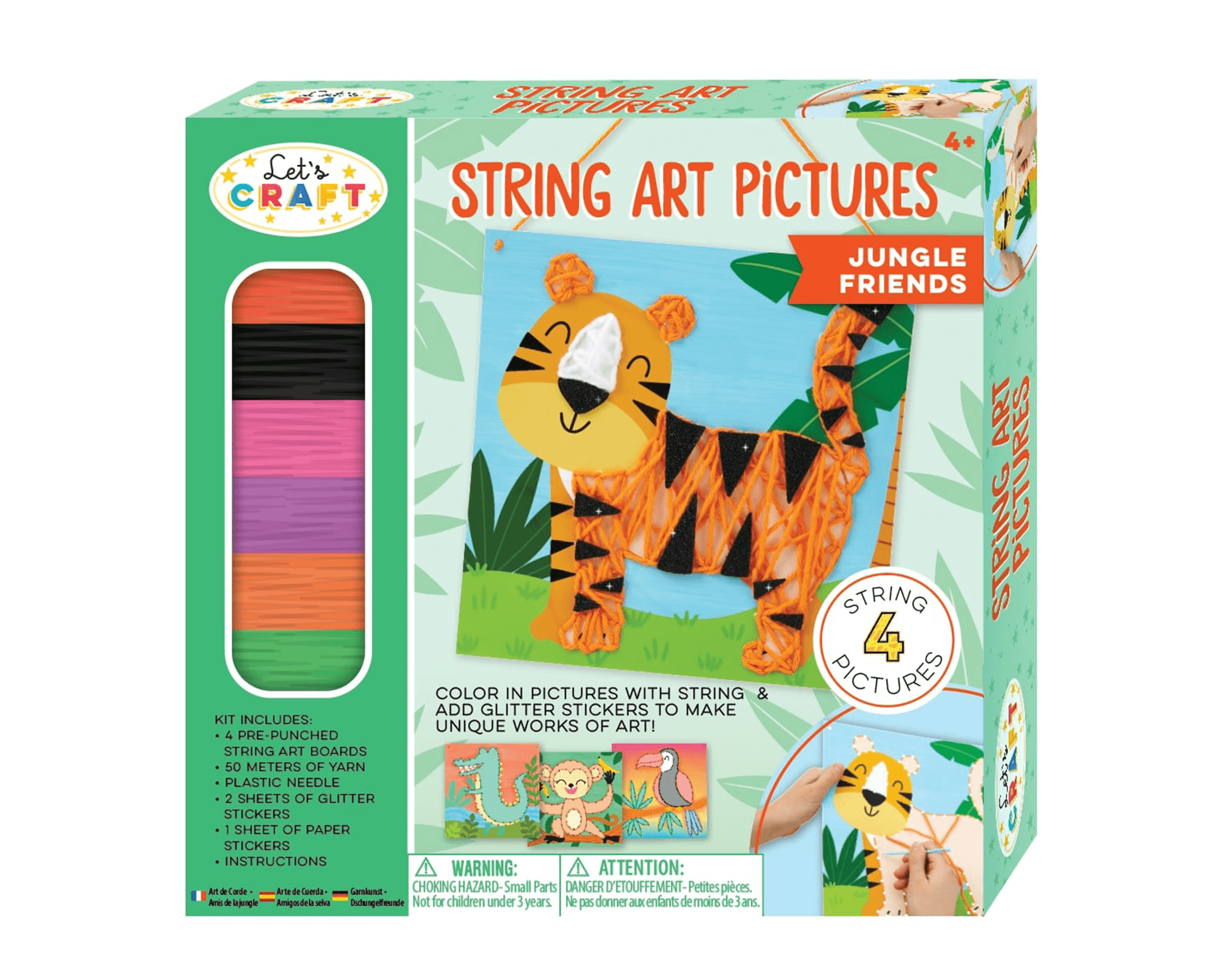 Bright Stripes String Art Pictures - Jungle Friends