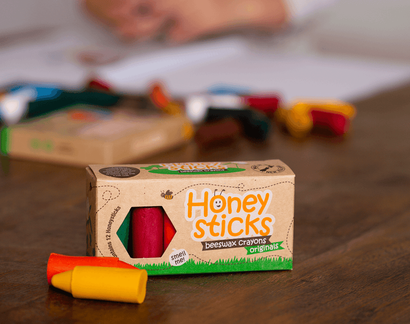 Honeysticks 100% Pure Beeswax Crayons - Jumbo Crayons for Toddlers, Kids -  Non Toxic, Food Grade Colours