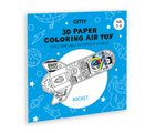 3D Paper Inflatable Coloring Toy - Space Rocket