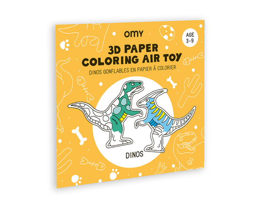 3D Paper Inflatable Coloring Toy - Dinos