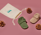 Knit Baby Booties - Spruce Green
