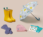 Ten Little Rainy Day Bundle 2 - Socks, Umbrella, Sticker, Boots and Knit Beanies - Available at www.tenlittle.com