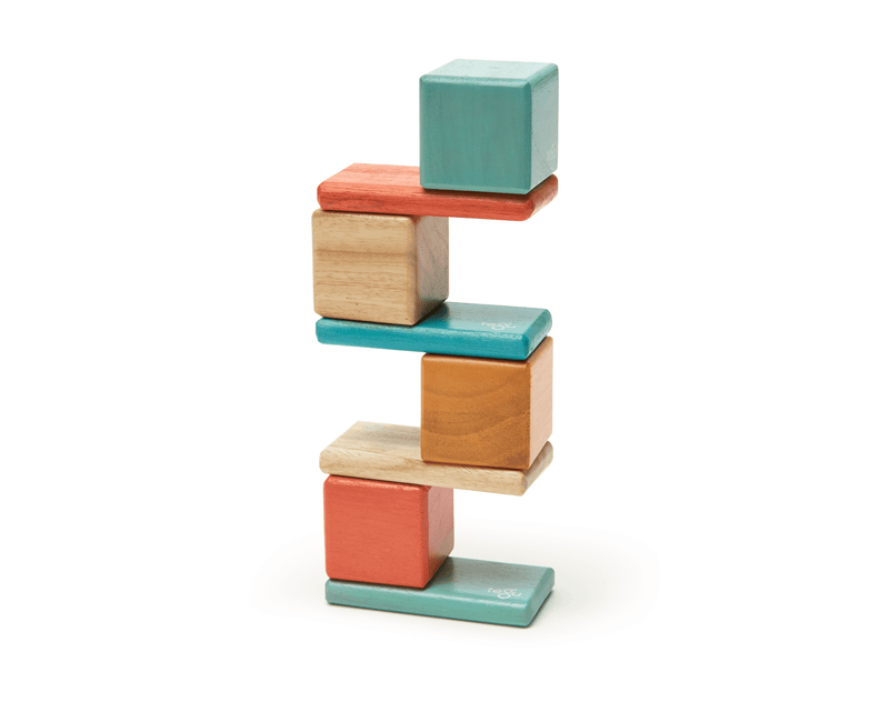 Tegu Magnetic Wooden Blocks Travel Pouch 8 Pieces Ten Little