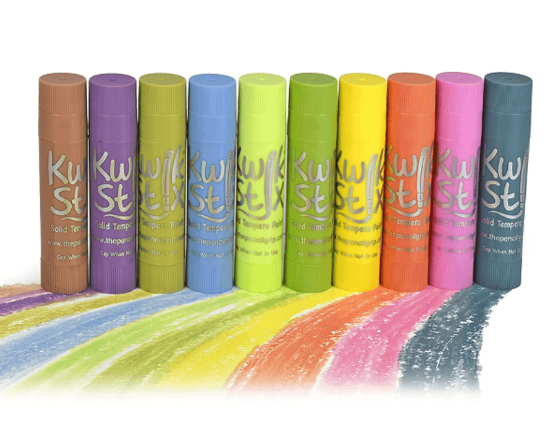 Pencil Grip Kwik Stix Solid Tempera Paints, Original Size, Assorted Colors,  Set of 12 
