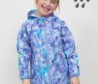 Girl Wearing Waterproof and Windproof - Therm Eco Weatherproof Packable Rainshell - Mermaid. Available at www.tenlittle.com