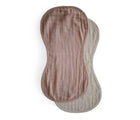 Mushie Organic Cotton Burp Cloth in natural/fog - Available at www.tenlittle.com