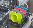 ezpz Mini Bowl in blue in dishwasher with other ezpz Mini Bowl colors. Available from tenlittle.com
