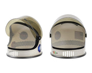 Front and side views of Aeromax Astronaut Helmet - Silver - Available at www.tenlittle.com
