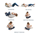 Different views of way to use Béaba Pregnancy & Nursing Pillow. Available from tenlittle.com