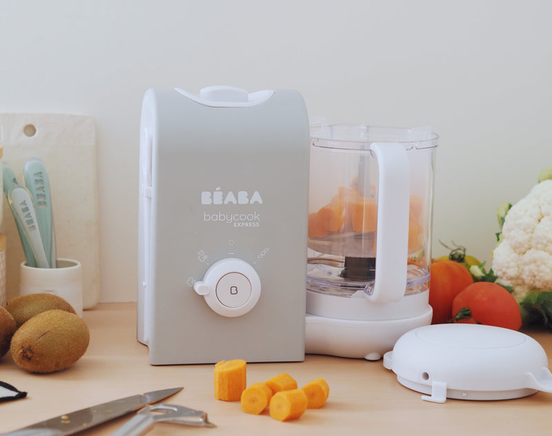 BEABA Babycook Solo 4 in 1 Baby Food Maker, Processor, Steam Cook and  Blender, Large Capacity 4.5 Cups, Healthy at Home, Dishwasher Safe, Cloud
