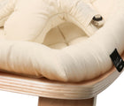 Corner of Charlie Crane Baby Rocker cushion in white . Available from tenlittle.com