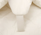 Close up view of harness from Charlie Crane Baby Rocker in white. Available from tenlittle.com