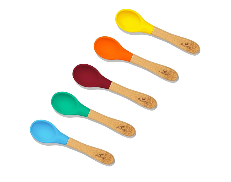 Toddler Flatware Sets Baby Spoons Self Feeding With Silicone Handle Baby  Utensils 6-12 Months Baby