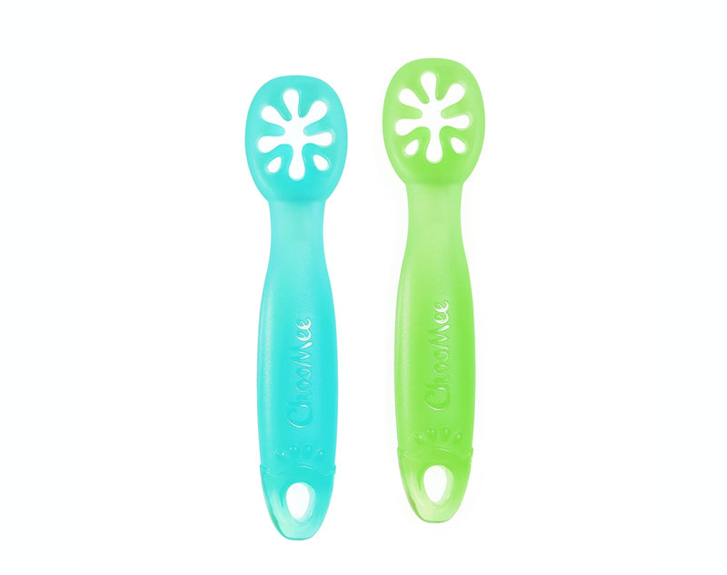 ChooMee FlexiDip Starter Spoon, 2 ct, Aqua Green