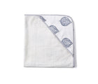 Malabar Baby Hooded Block Print Towel- Blue - Available at www.tenlittle.com