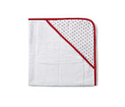 Malabar Baby Hooded Block Print Towel- Red - Available at www.tenlittle.com