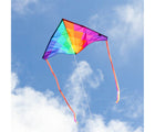 HQ Kites Delta Rainbow Kite flying in the sky. Available from tenlittle.com
