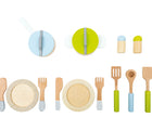 Small Foot Wooden Tableware & Cookware Set. Available from tenlittle.com