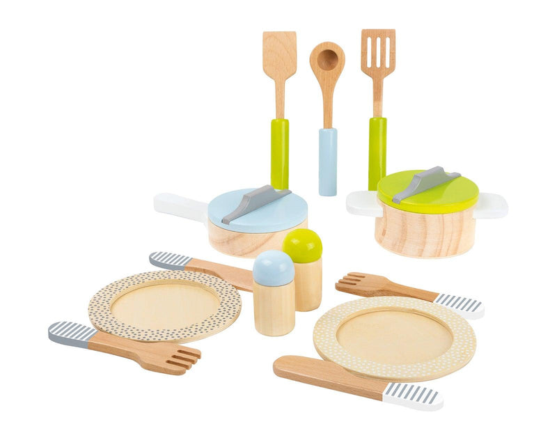 Small Foot Wooden Crockery & Cookware Playset