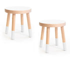 Nico & Yeye Wooden Kids Stools - Set of 2 in white. Available from tenlittle.com