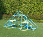 Eezy Peezy Pyramid Climber outside in a yard. Available from tenlittle.com