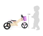 Small Foot 2-in-1 Training Trike & Balance Bike in pink showing the height