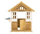 Front view of TP Toys Bakewell Wooden Playhouse with door open. Available from tenlittle.com