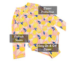 Features of Jan & Jul Long One Piece UV Swimsuit in Summer Citrus. Available from tenlittle.com
