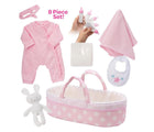 Adora 8 Piece Set Baby Doll Essential Accessory Set Bunny - Available at www.tenlittle.com