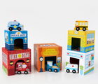 Ooly Stackable Toy & Car Set Busy City. Available from tenlittle.com