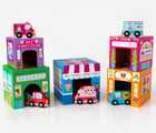 Ooly Stackable Toy & Car Set Rainbow Town. Available from tenlittle.com