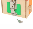 Close up view of lock on Small Foot Lock House. Available from tenlittle.com