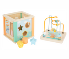 Small Foot Pastel Activity Cube with lid removed. Available from tenlittle.com