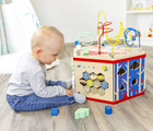 Child playing with Small Foot X-Large Activity Center. Available from tenlittle.com
