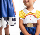 Two views of child wearing Little Adventures Cowgirl Dress. Available from tenlittle.com